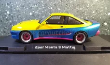 Opel Manta B MATTIG blauw / geel 1:18 MCG