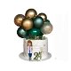 Cake Topper Mini Chroom + Confetti Ballonnen | Groen | Goud - 0 - Thumbnail