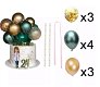 Cake Topper Mini Chroom + Confetti Ballonnen | Groen | Goud - 1 - Thumbnail
