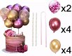 Cake Topper Mini Chroom + Confetti Ballonnen | Roze | Goud - 0 - Thumbnail