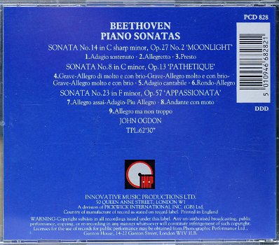 CD - Beethoven - piano sonates, John Ogdon - 1