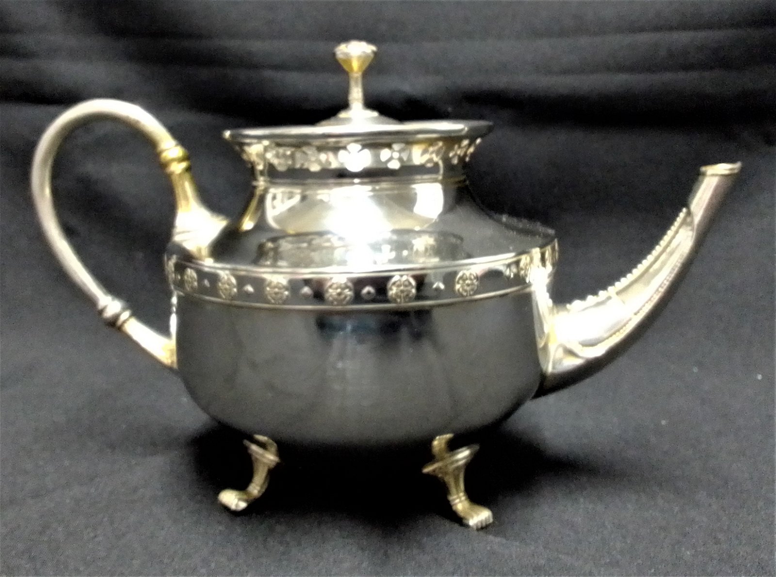theepot, vernikkeld tin , KMD Tiel,1922,Art deco, zgst - nr. 1