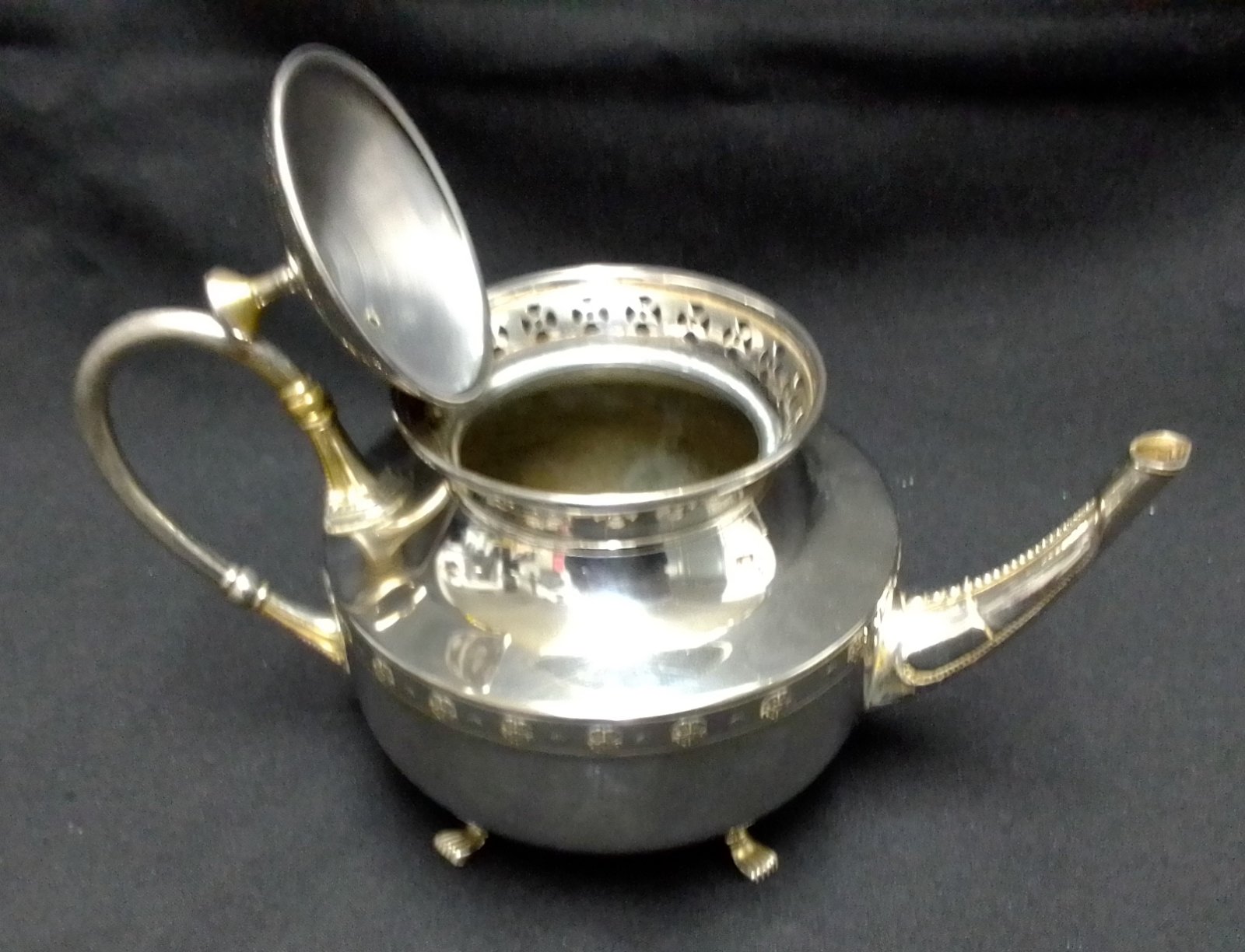 theepot, vernikkeld tin , KMD Tiel,1922,Art deco, zgst - Afbeelding 3