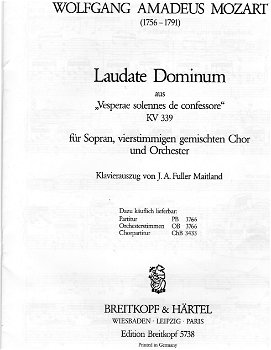 Laudate Dominum,W.A. Mozart,KV339,pianouittreksel,Breitkopf - 1