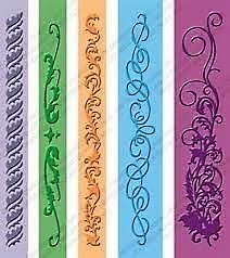 NIEUW 5 Embossing Folders Borders Organic Flourish van Cuttlebug