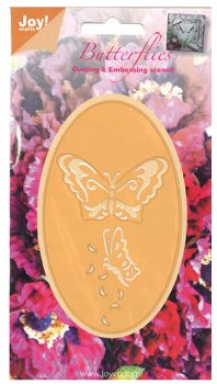 NIEUW Cutting / Embossing stencil Butterflies Oval van Joy! Crafts - 0