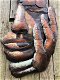 Een fraai wandornament gemaakt van metaal,gezicht-beeld - 1 - Thumbnail