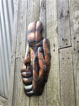 Een fraai wandornament gemaakt van metaal,gezicht-beeld - 5
