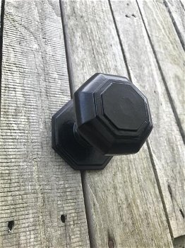 Een grote deurknop, zeer solide, mat zwart-deurknop- - 0