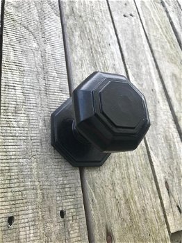 Een grote deurknop, zeer solide, mat zwart-deurknop- - 4