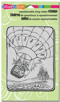 NIEUW grote cling stempel Steaming On Balloon van Stampendous - 0