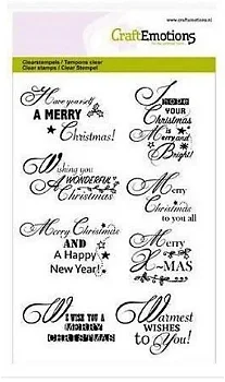 NIEUW clear stempels Christmas Wishes Kerst Craft Emotions - 0