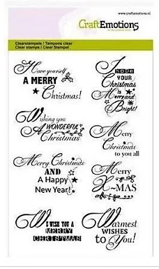 NIEUW clear stempels Christmas Wishes Kerst Craft Emotions