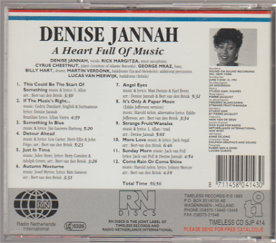Denise Jannah: A Heart Full Of Music Timeless SJP 414 - 1