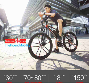 Samebike MY-SM26 Electric Bike 26 Inch 30km/h Up 80km Range - 2