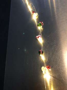 5 handgemaakte kerst hartjes van glas hanger Nieuw. - 1