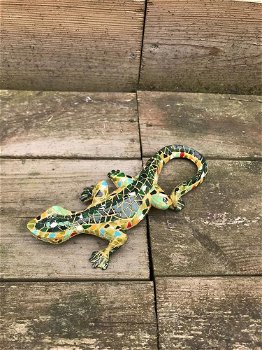 Een prachtige salamander in mozaiek stijl, vrolijk beeldje - 0