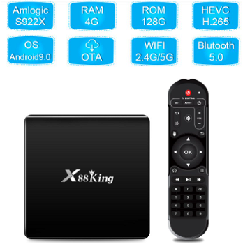 X88 King Amlogic S922X Android 9.0 TV BOX 4GB/128GB eMMC 2 - 0
