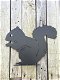 Prachtig silhouette van een eekhoorn, mat zwart metaal - 5 - Thumbnail