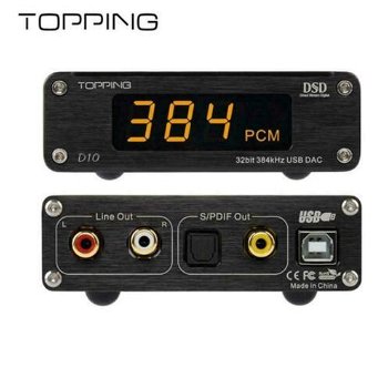 TOPPING D10 USB DAC 32bit/384kHz DSD 256 XMOS U208 ES9018K2M - 1