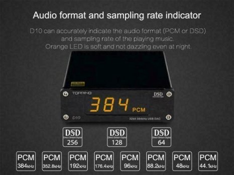 TOPPING D10 USB DAC 32bit/384kHz DSD 256 XMOS U208 ES9018K2M - 2