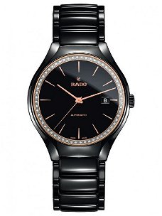 Rado Mens True Diamonds Automatic Black Ceramic Bracelet Watch R27056852