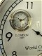 Wereld tijd klok, chromen uitvoering met 4 uurwerken- klok - 2 - Thumbnail
