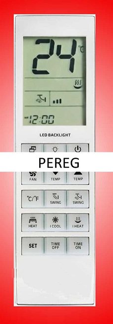 Vervangende afstandsbediening voor de airco's van Pereg