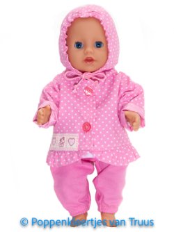 Baby Born Badpopje 32 cm Jasje roze/witte stipjes