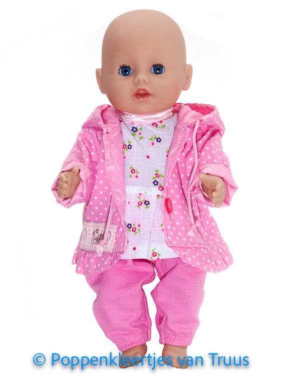 Baby Born Badpopje 32 cm Jasje roze/witte stipjes - Afbeelding 3