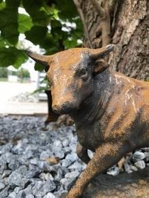 Een fraai beeld van een stier, gietijzer-rust-kado-beeld - 6