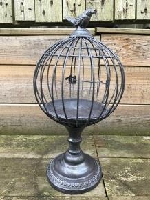 Een kleine decoratieve kooi met daarop een vogel,kooi - Afbeelding 2