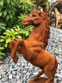 Een mooi beeld van steigerend paard, gietijzer-kado-tuin - 4