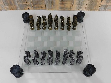 Een schaakspel als thema, ridder-draken middeleeuws - 5