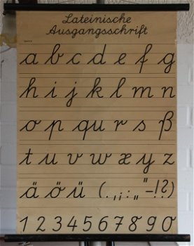 Letterkaart van Lateinische Ausgangsschrift (kleine letters). - 0