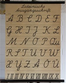 Letterkaart van Lateinische Ausgangsschrift  (hoofdletters).