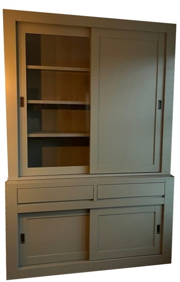 Buffetkast XL Engels groen Leek 160 x 240cm dichte deur - nr. 1