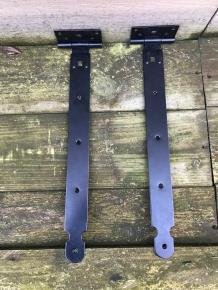 Set grote scharnieren, 400 mm, zwart gecoat - nr. 1