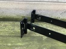 Set grote scharnieren, 400 mm, zwart gecoat - Afbeelding 3