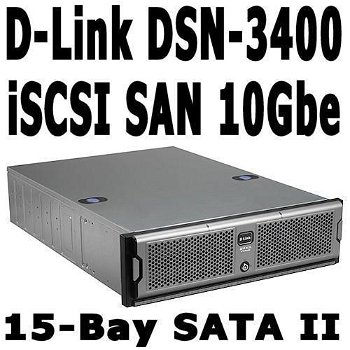 D-Link DSN-3400-10 15-Bay iSCSI SAN 10Gbe max 30TB. - 0