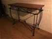 Antieke side table, decoratieve tafel, bruin - 7 - Thumbnail