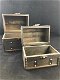 Set houten kistjes, collectebus, hout en messing.-kado - 1 - Thumbnail