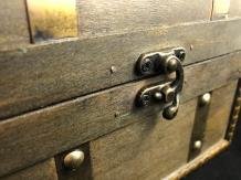 Set houten kistjes, collectebus, hout en messing.-kado - 4