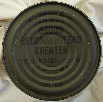 Rantsoen Veld Blik, GROEP 10-IN-1, Brood Geconserveerd Krenten, Koninklijke Landmacht, 1961.(Nr.3) - 2