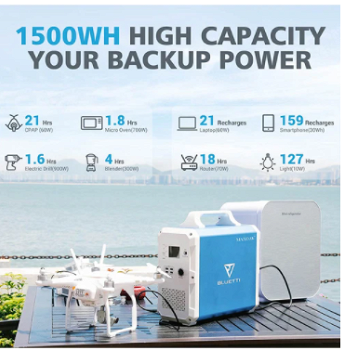 BLUETTI EB150 Portable Power Station 1500Wh AC110V/1000W - 2