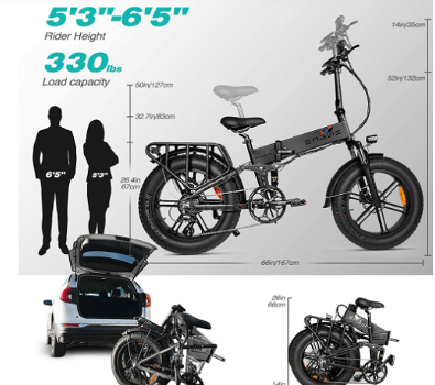 ENGWE ENGINE Pro Folding Electric Bicycle 20*4 inch Fat Tire - 7