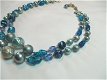 Vintage collier in glas en kunststof - 3 - Thumbnail