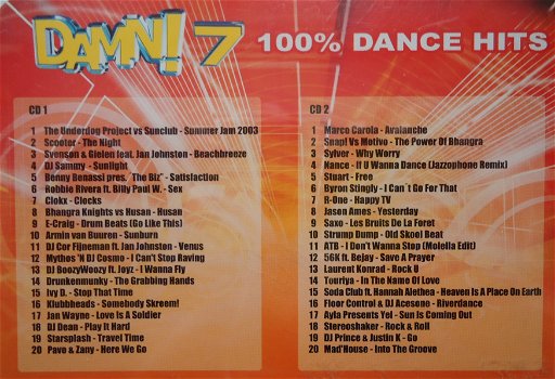 De verzamel-dubbel-CD DAMN! 7 100% Dancehits van Digidance. - 1