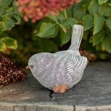 Fraai sculptuur van een vogeltje, stenen dierfiguur , mus - 2