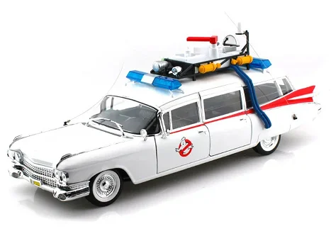 Hot Wheels 1959 Cadillac Ambulance Ecto-1 Ghostbusters Diecast Car Model - 1